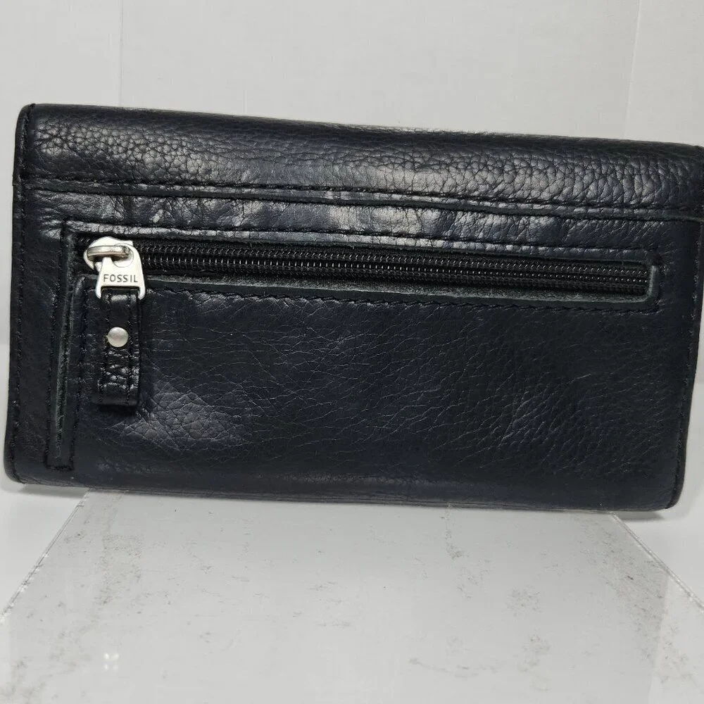 Fossil Long Live Vintage Black Leather Wallet